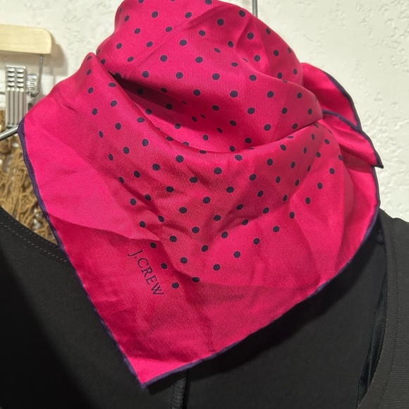 J. Crew Pink Polka Dot Scarf - Picture 2 of 3